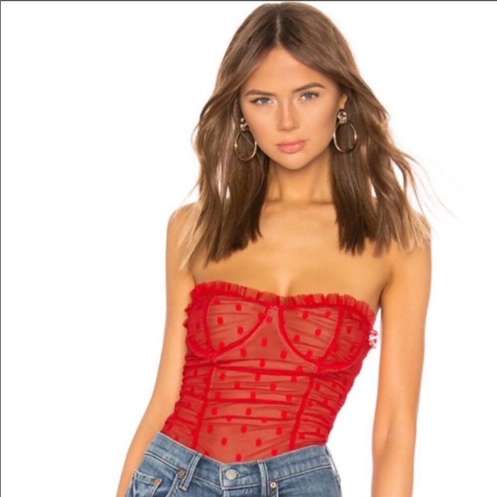 MAJORELLE Wyn Bodysuit RED size Small